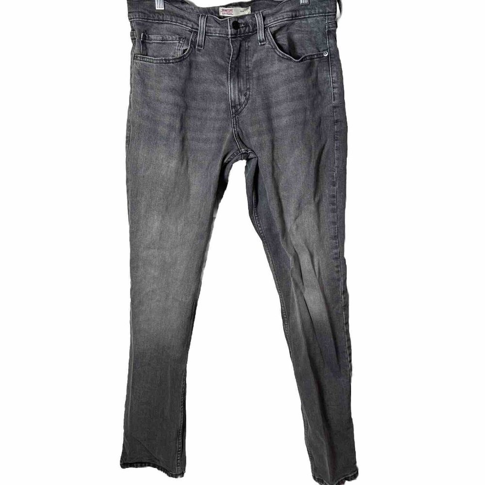 Signature Levi Strauss Jeans Men 32x31 Gray Slim Straight American Stretch Denim